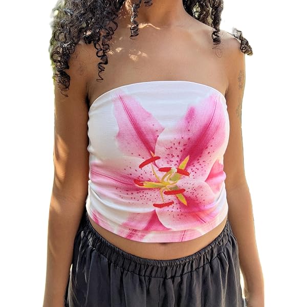 Floral Print Tank Top for Women Y2K Sleeveless Aesthetic
